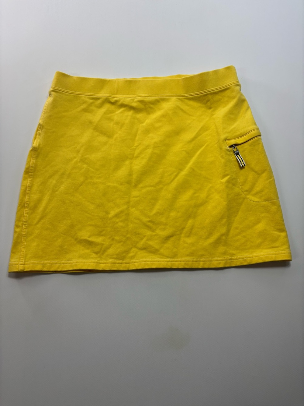 Ann Taylor Yellow‎ Mini Skirt with Zip Pocket Size Medium Y2K Preppy Made in USA